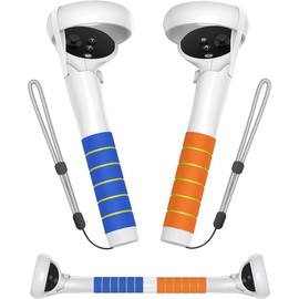 VR Game Handle Accessories Compatible with Meta/Oculus Quest 2 Hand Controllers,for Beat Saber Gorilla Tag Long Arm Extenders, Enhance VR Game Experience-Blue/Blue - Color: Orange/Orange