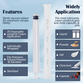 20 Pcs Disposable Vaginial Cream Applicator, with Dosage Markings Fit to Most Lub, Cream, or Gels