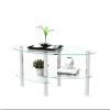 Unbranded Tempered Glass Coffee Table End Modern Center Table Oval