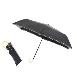 Folding Parasol, Folding Umbrella, Completely Blackout, Ultra Lightweight, 6.0 oz (170 g), Heat Shield, UV Protection, 100% Light Blocking, Women's, Cute, For Both Sunny and Rainy Weather, Scalloped