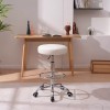 VECELO Round Rolling Stool with Footrest & Wheels Height Adjustable
