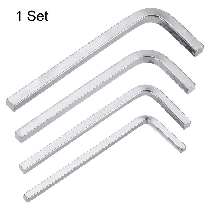 HARFINGTON 4pcs L-Shaped Square Head Wrench 3mm 4mm 5mm 6mm