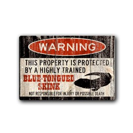 Blue Tongued Skink Warning Sign, Funny small Pet sign, Lizard warning sign