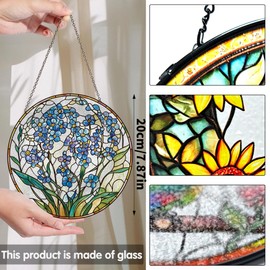 Bimkole Animal Stained Glass Suncatcher Window Hanging - Eagle Indoor Window or Doorway Decoration - Handmade Sun Catcher Decor for Birthday for Women, Men, Wife, Lovers, and Mom 20x20 cm