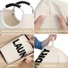 Maxsilan 125L X-Large Laundry Basket Bag, Collapsible Tall Hamper, Beige
