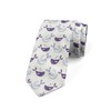 Ambesonne Men's Tie, Smiling Whales with Bubbles, 3.7", Violet Blue