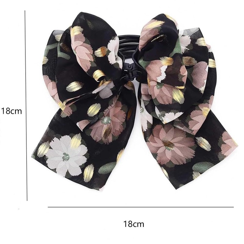 Large Hair Clip, Hair Clip, Ribbon Clip, Ribbon, Multi-Layer, Firm
