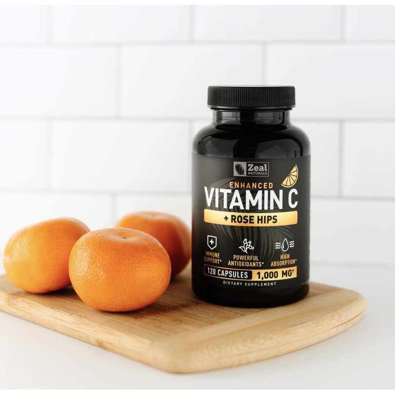 Vitamin C 1000mg with Rosehips (120 Capsules | 1000mg) Pure