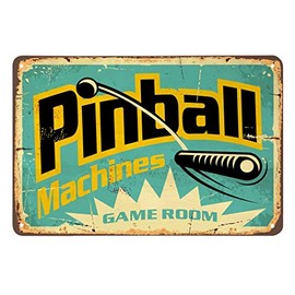 JIMOWANG Pinball Game Room Vintage Metal Signs for Cafes Bars Pubs Shop Wall Decorative Funny Retro Signs for Men Women 8 x 12 Inches