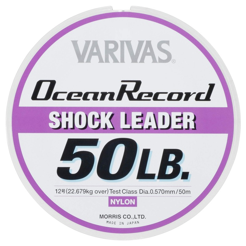 Varivas Ocean Record Shock Leader, Nylon, 164.0 ft (50 m),