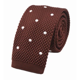 Men's Youth Teen Kids Silk Knitted Tie Brown Slim Necktie Groomsman Events Gifts