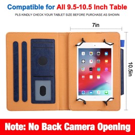 9.5-10.5 inch Tablet Case, Universal Protective Cover Stand Folio Case for 9 10 10.2 Inch Android Touchscreen Tablet, Blue