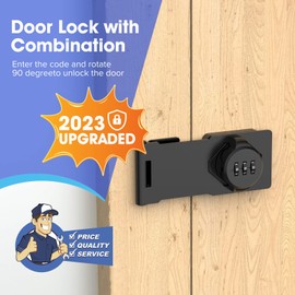 Mechanical Password Rotary Hasp Locks, Cabinet Combination Lock, Door Security Slide Latch Lock for Small Doors, Cabinets, Barn Door, Bathroom, Outdoor (1 Pack Silver)