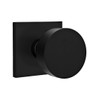 Square Rosette Door Set with Disc Knobs Passage in Matte Black