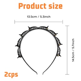 Bangs Hairstyle Hairpin, Pack of 2 Hair Bands with Clips, Twist Braid Headband, Hair Pins Hairdressing Supplies, Headband Hair Holder, Hair Accessories Hair Band for Styling Hair (Black + Brown,