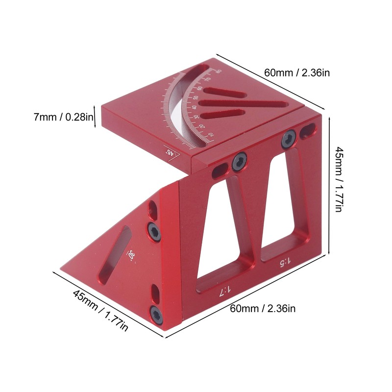 Multi Angle 3D Protractor 45 Degree Marking Ruler Essential Woodworking