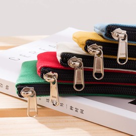 Hibate Small Canvas Coin Purse Holder Wallet Zip Pouch Money Purses Bag for Women Men Kids (Purple)