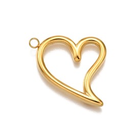 Clotiry Niedliche herzförmige baumelnde Anhänger, goldene Farbe, Valentinstag, Liebe, Charms, kreative hohle Herz-Anhänger für Schmuckherstellung, Handwerk, 10 Stück, Nicht-Edelmetall