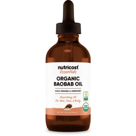 Nutricost Organic Baobab Oil (4 FL OZ) - Nourishing Oil For Hair, Face, & Body, Cold Pressed & Unrefined