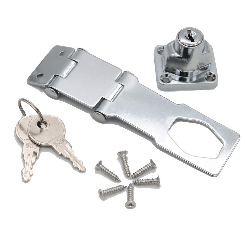 WANLIAN Heavy Duty Concealed Safety Hasp Lock, 2PCS Double Hinge