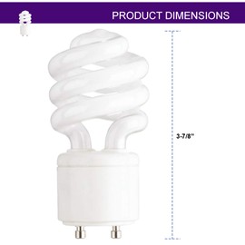 Dysmio 13 Watt Mini Spiral - GU24 Base - Mini-Twist CFL Light Bulb 60 Watt Equivalent 2700K Pack of 4