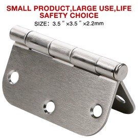 100 Pack Brushed Nickel Door Hinges Satin Nickel 3.5 inch,3 1/2 Interior Door Hinges 5/8 Radius 3 ½"x 3 ½" Residential Rounded Door Hinges Bi-fold Bedroom Standard Doors Silver Hardware Controls