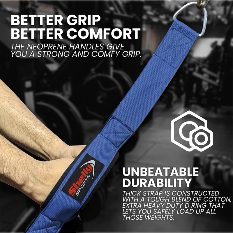 Shelly Triceps Rope Gym Cable Machine Attachments with Carabiner Anti-Slip