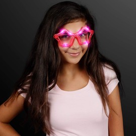 Flashing Light Up LED Star Shaped Glasses in Assorted Colors (Set of 12)