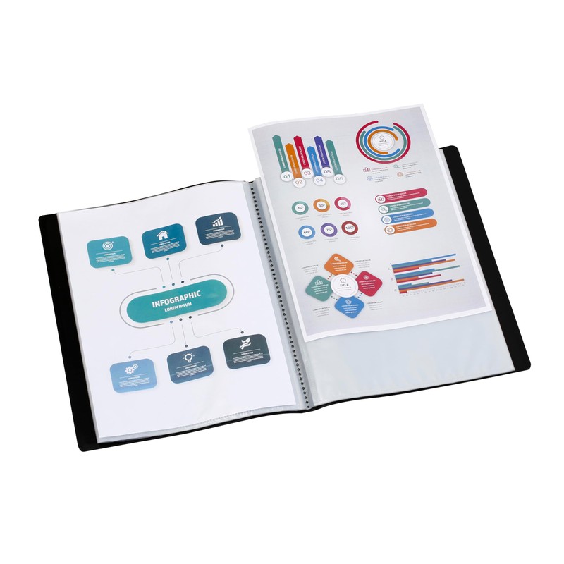 Viquel 20 Pocket A4 Polypropylene Black