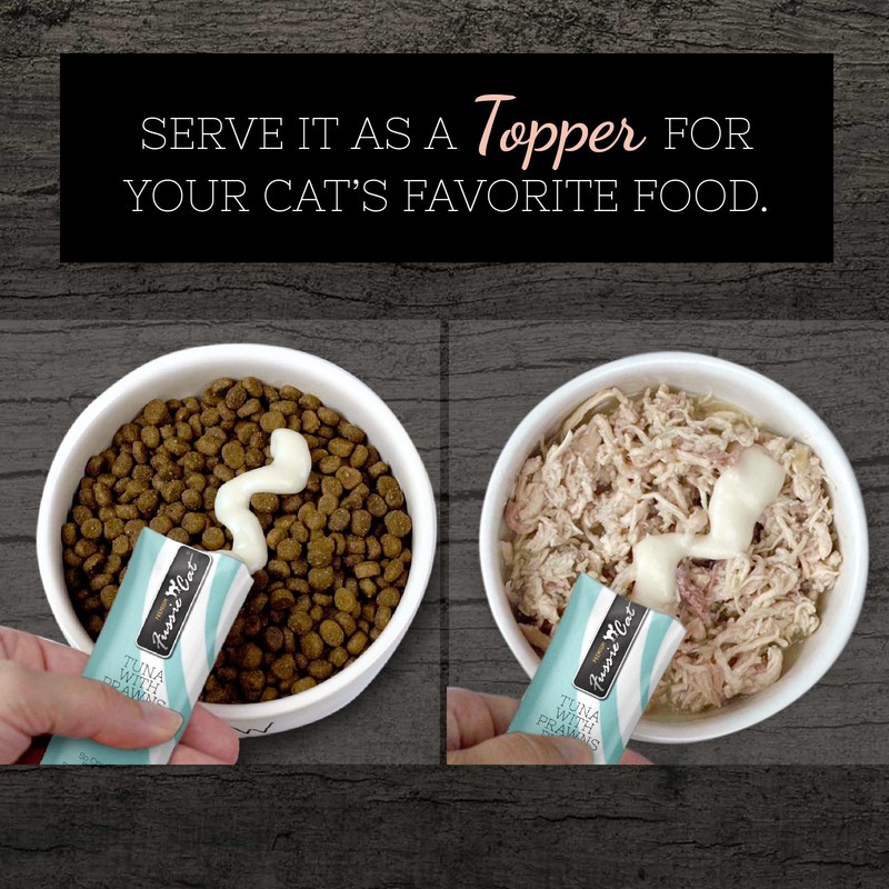 Fussie Cat Tuna with Prawns Puree, lickable cat Treats, 0.5oz