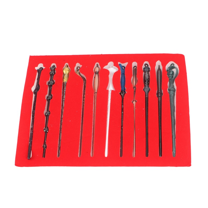 Keychain Necklace Wand Set Alloy 11Pcs Magic Wand Sticks with