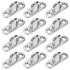 SAIJIAN Pack of 12 Eye Plate Stainless Steel M5 Eyelet Plate Bracket Cover Plate 304 Stainless Steel for Hanging Items Mounting Hooks Wall Mount Awning Mounting Boat Accessories