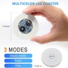 50Pcs LED Coaster Round Flash Cup Mat Sticker Lights for