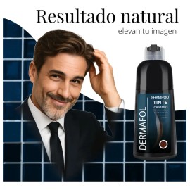 Shampoo Con Tinte Natural Dermafol Para Cubrir Canas 500ml Color Castaño Unisex