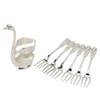 Swan Base Holder Forks Set Aluminum Silver Fashion Rustproof Decorative