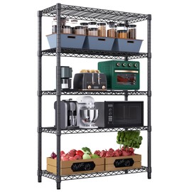 M MZG 1750 lbs Steel Storage Shelving 5-Tier Utility Shelving Unit Steel Organizer Wire Rack for Home,Kitchen,Office,Garage, 1750 LBS Capacity 17.7" D x 47.2" W x 72.3" H