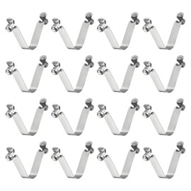 sourcing map 16pcs Double Button Kayak Paddle Snap Spring Clip 8x10x50mm 65Mn Spring Steel V-Shaped Hollow Lift Telescopic Locking Tube Pole Clips for Tent Umbrella Camping
