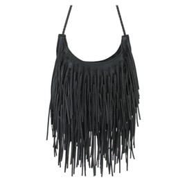 Oweisong Leather Fringe Bag for Women Boho Crossbody Purse Suede Western Fringe Purse Vintage Hobo Handbags