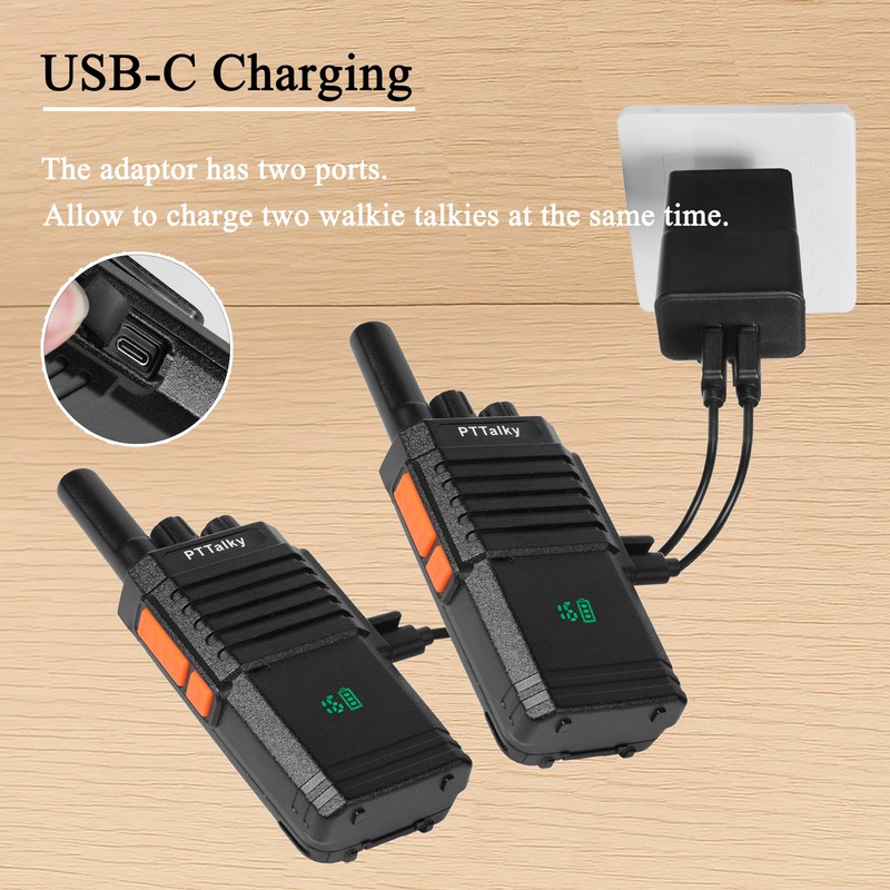 PTTalky FR2 Plus Walkie Talkies Long Range, Portable 2 Way