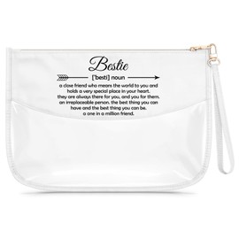 Gfhzdmf Bestie Definition Gifts for Best Friend Bestie Clear Makeup Bag Friendship Gift Sister College Graduation Present Cosmetic Bag Unique Christmas Birthday Travel Essentials Toiletry Pouch