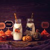 Halloween Paper Straws Decorations - 50Pcs Black Orange Drinking Straws