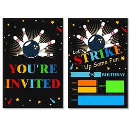 Bowling Birthday Invitations Let's Strike Up Some Fun Bowling Invites with Envelopes Set of 20 Birthday Party Invitations