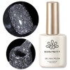 Born Pretty UV Nagellack Glitzer Schwarz Reflektierendes Gel Nagellack UV