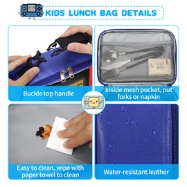 Kids Lunch Bag Insulated Back to School Reusable Tote Lunch Box for Girls Boys-Game Play