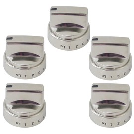 XSPANDER WB03X24818 Stove Knob Replacement Fit for GE Gas Stoves JGB860EEJ3ES JGB860EEJ4ES, Replace AP5989029, PS11729081, Reinforced D-Shape Hole, Silver, 5 Pack