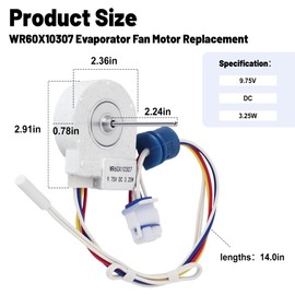 PMIIO WR60X10307 WR60X10074 Evaporator Fan Motor Replacement Compatible with G-E Hot-Point Refrigerator Replaces 1550741 AP4438809 AP3191003 WR60X10224 PS2364950 WR60X10099 WR60X30370