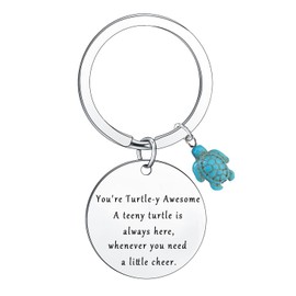 Travel Turtle Gifts for Women Men Sea Turtles Keychain Emotional Positive Turtle Gift for Turtles Lovers Gift Motivational Inspirational Keychain Travel Gifts for Traveler Traveling Safe Present