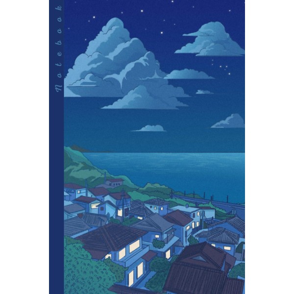 Korean Aesthetic Notebook: Black Lined Paper | 120 Page Journal