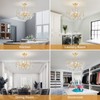 ANJIADENGSHI Crystal Chandelier Ceiling Light, Modern Semi Flush Mount Ceiling