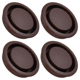PATIKIL Round Vent Cover 50mm/2", 4 Pcs Plastic Soffit Air Vent Floor Air Vents Ventilation Hole for Home Ceiling Wall Duct Cabinet Closet Wardrobes, Brown